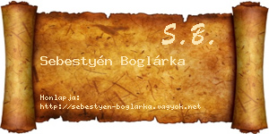 Sebestyén Boglárka névjegykártya